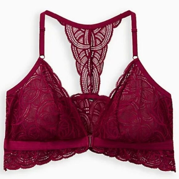 00X 10W Lace Front Clasp Bralette Racerback Torrid - Picture 2 of 8